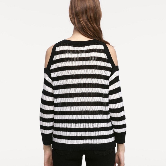 Rag & Bone Tracey Crew Striped cold shoulder pullover top sz S - Picture 6 of 7